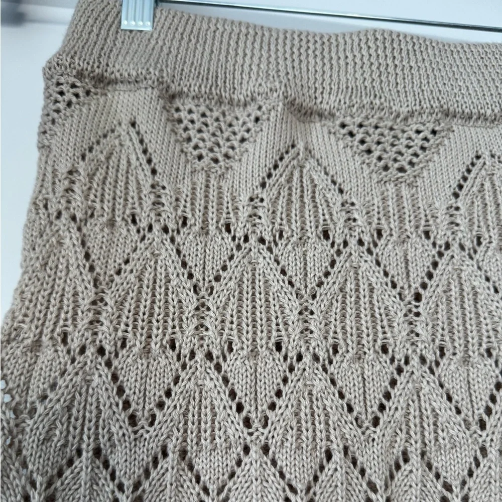 Beige Crochet Knit Maxi Skirt - Picture 8 of 10